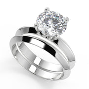 Amara Knife Edge 4 Prong Solitaire Round Cut Diamond Engagement Ring - Nivetta